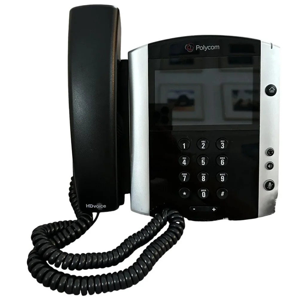 Polycom VVX 601 Office Phone Touchscreen Media with Wall Plate Corded Telephone
